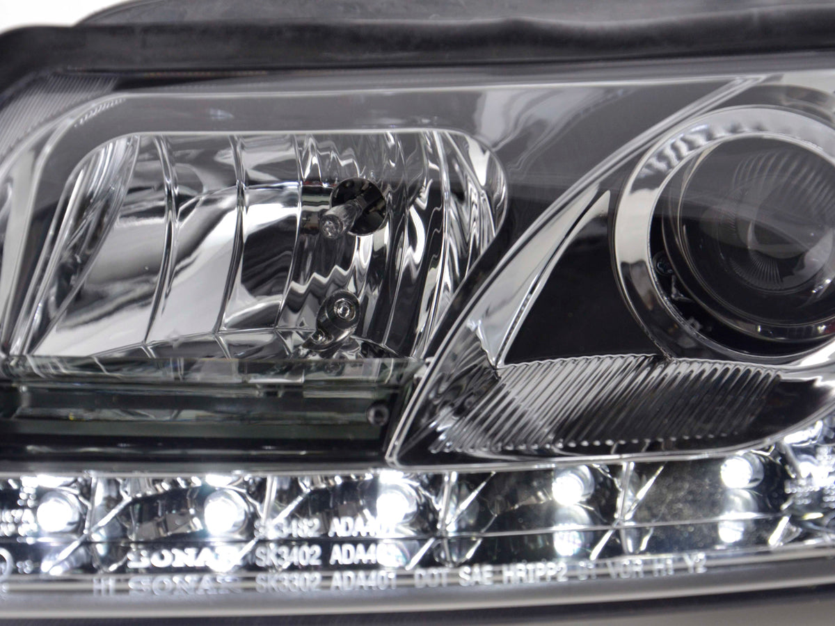 Scheinwerfer Set Daylight LED Tagfahrlicht Audi A4 Typ 8E 01-04 chrom Scheinwerfer Set Daylight LED Tagfahrlicht Audi A4 Typ 8E 01-04 chrom